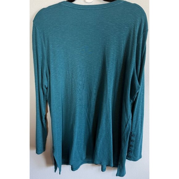 Chico's Tunic Knit Top V-Neck Button Detail Womens XL (3) Long Sleeve Soft Modal - Picture 2 of 10